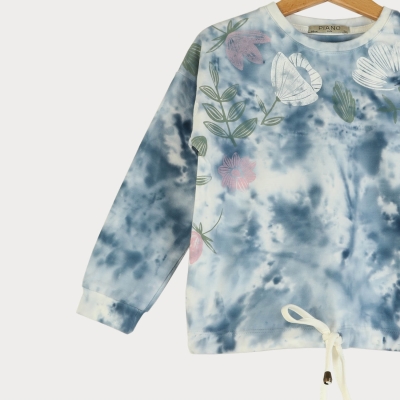 بلوز یکرو لایکرا آستین افتاده ابر و بادی