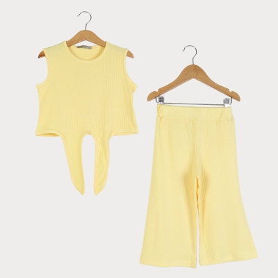 نیم تنه و شلوار برمودا ویسکوز کبریتی