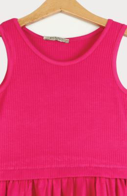 پیراهن ویسکوز کبریتی و ساده  آستین حلقه ای