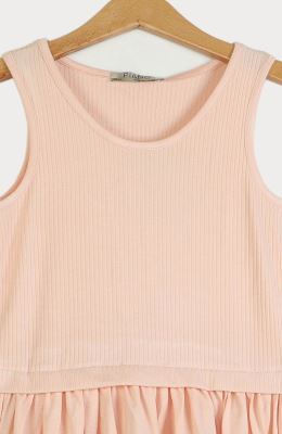 پیراهن ویسکوز کبریتی و ساده  آستین حلقه ای