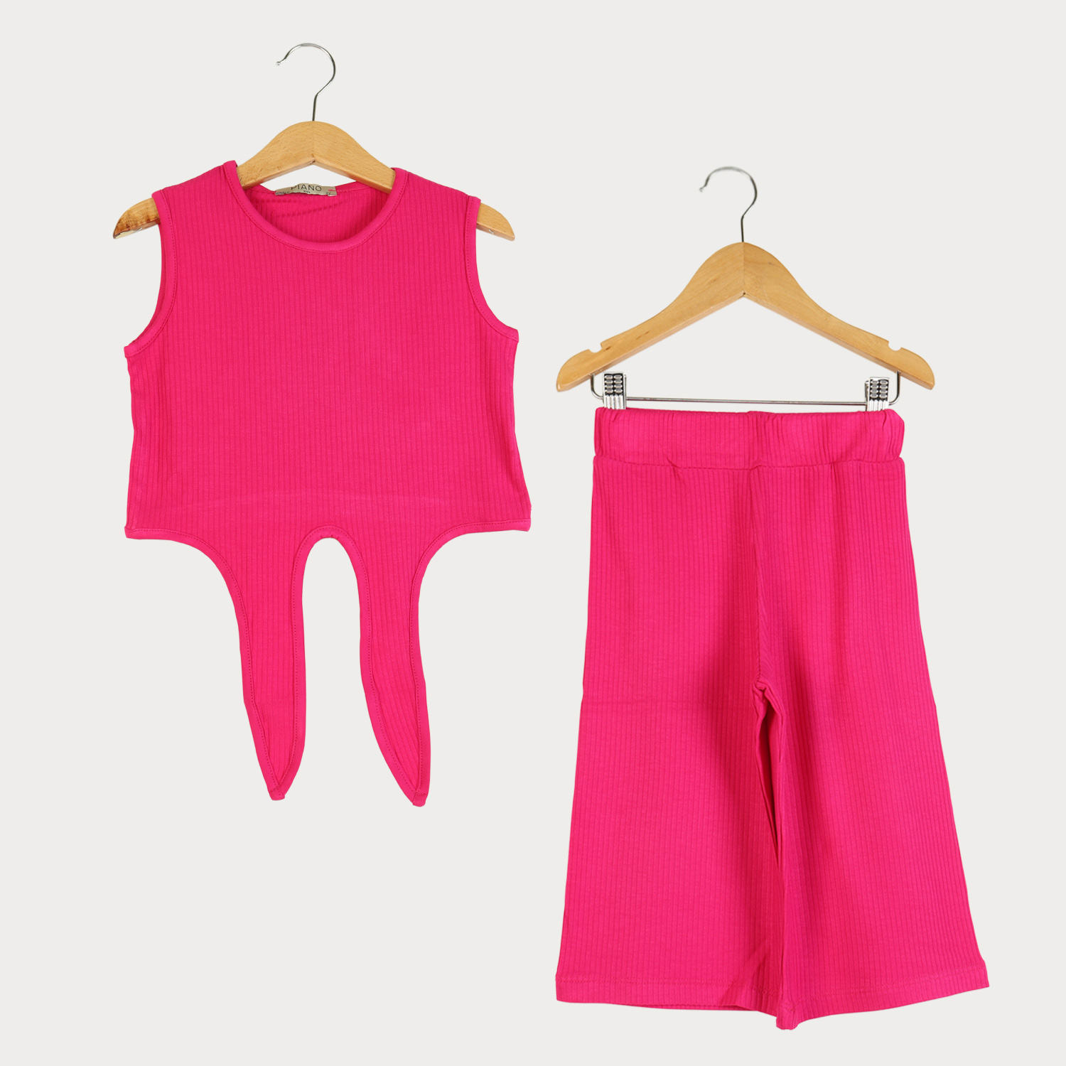 نیم تنه و شلوار برمودا ویسکوز کبریتی