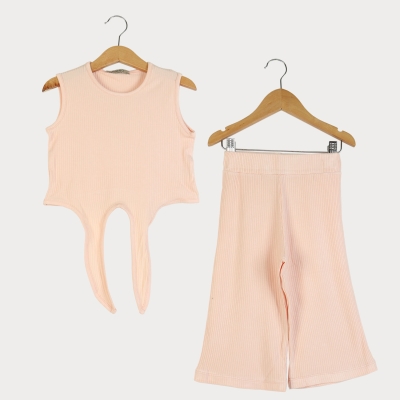 نیم تنه و شلوار برمودا ویسکوز کبریتی