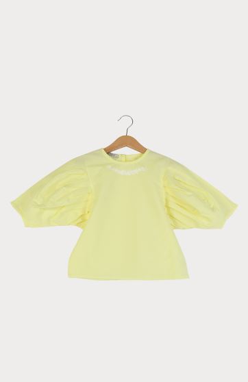 بلوز پوپلین نازک آستین پیلی دار