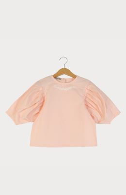 بلوز پوپلین نازک آستین پیلی دار