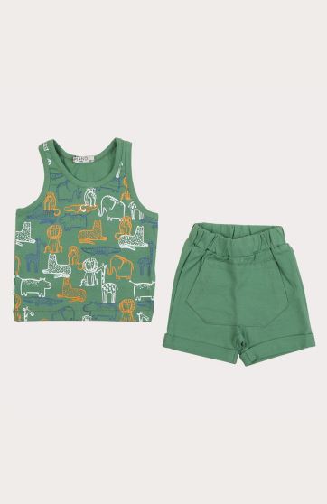 تاپ و شلوارک یکرو لایکرا