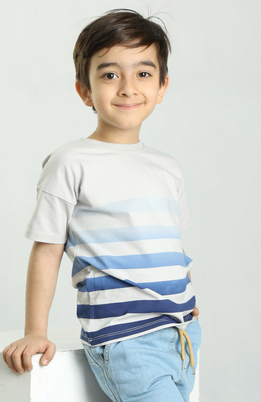 تیشرت یکرو لایکرا راه راه طیفی