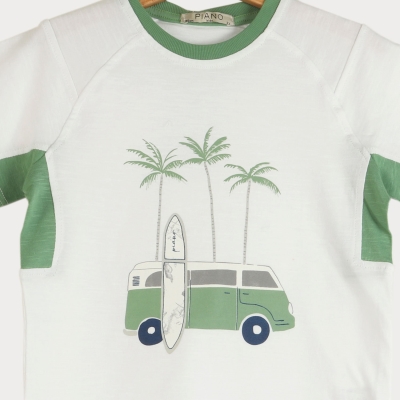 تیشرت یکرو لایکرا اسلپ برش دار