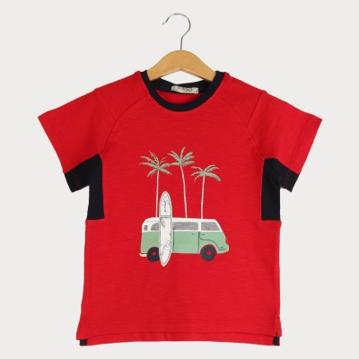 تیشرت یکرو لایکرا اسلپ برش دار