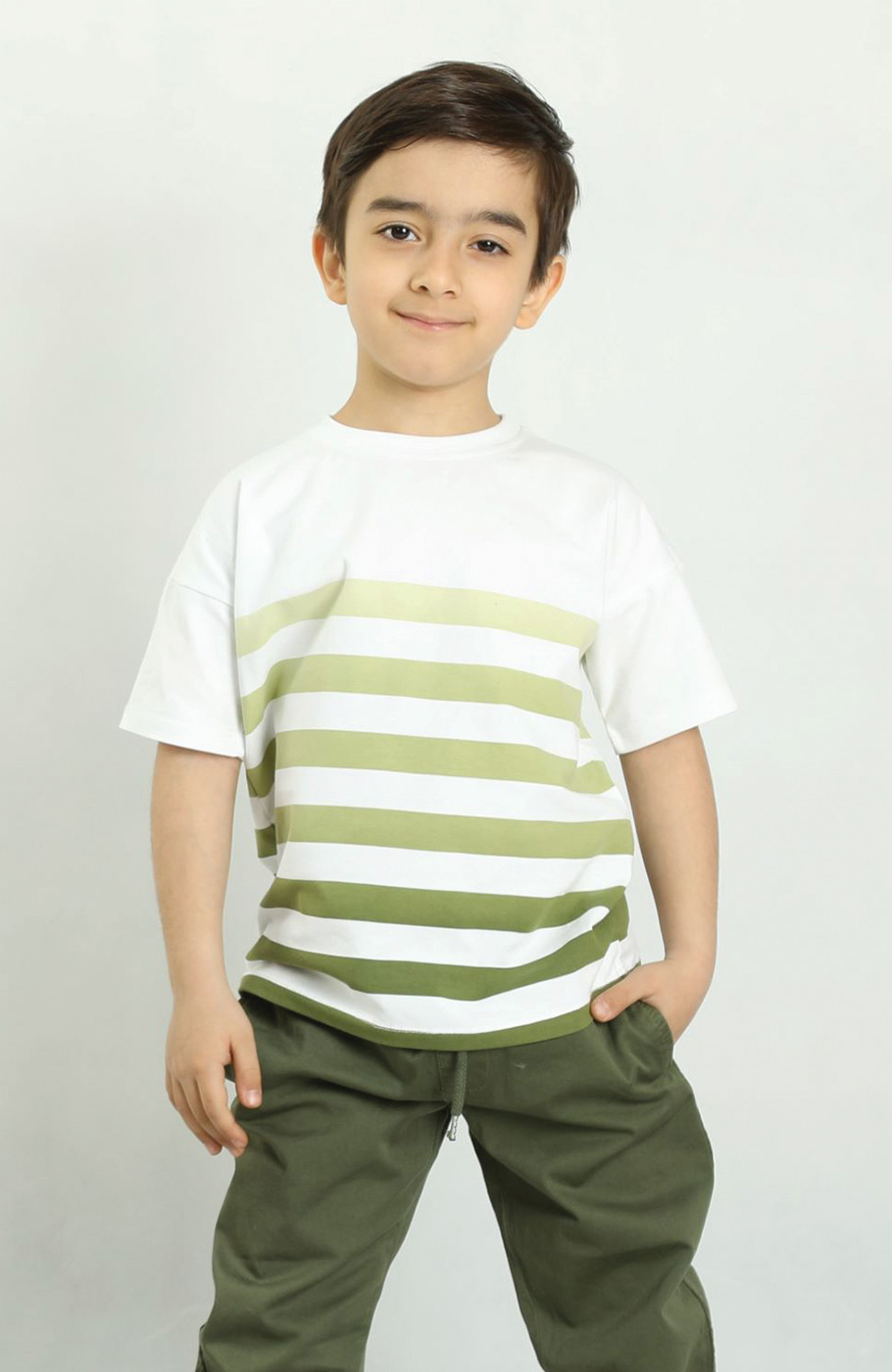 تیشرت یکرو لایکرا راه راه طیفی