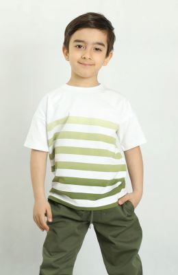 تیشرت یکرو لایکرا راه راه طیفی