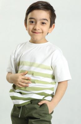 تیشرت یکرو لایکرا راه راه طیفی