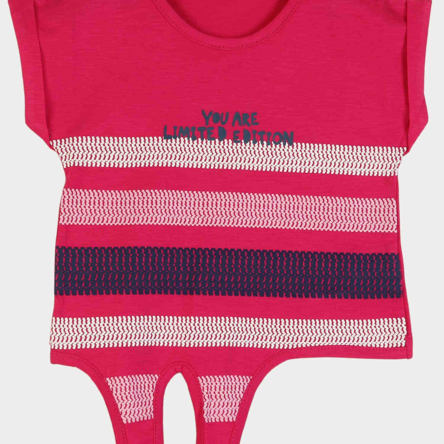 تیشرت یکرو لایکرا اسلپ جلو گره ای