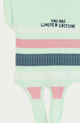 تیشرت یکرو لایکرا اسلپ جلو گره ای