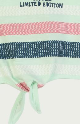 تیشرت یکرو لایکرا اسلپ جلو گره ای