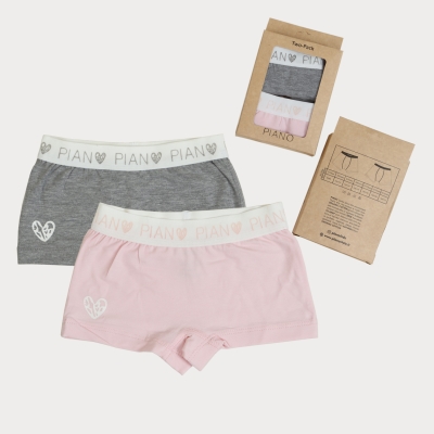 شورت پا دار چاپ قلب پک دوتایی