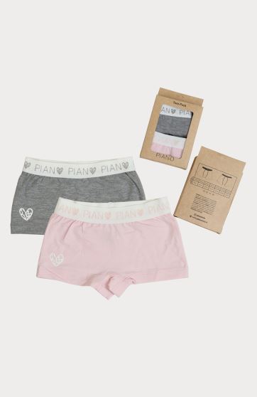 شورت پا دار چاپ قلب پک دوتایی