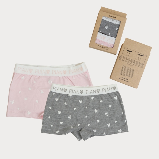 شورت پا دار تمام چاپ قلب پک دوتایی