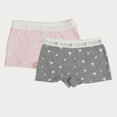 شورت پا دار تمام چاپ قلب پک دوتایی