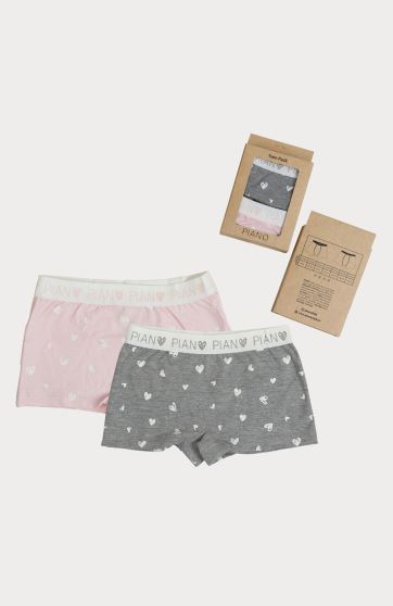 شورت پا دار تمام چاپ قلب پک دوتایی