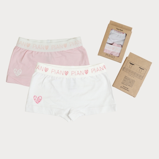 شورت پا دار چاپ قلب پک دوتایی