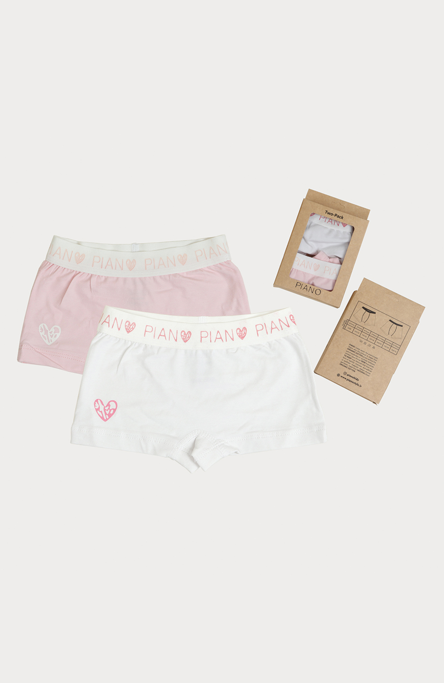 شورت پا دار چاپ قلب پک دوتایی