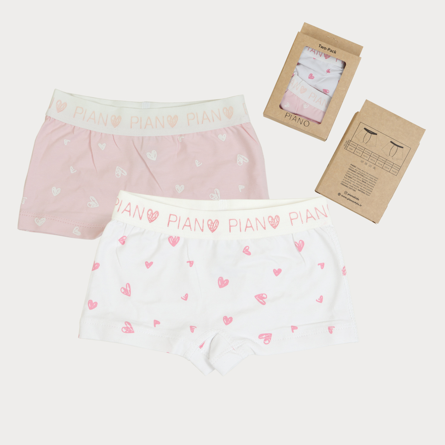 شورت پا دار تمام چاپ قلب پک دوتایی