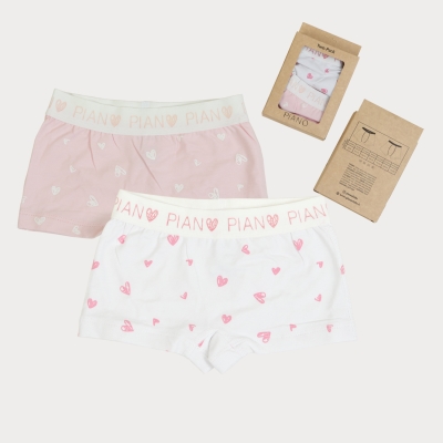 شورت پا دار تمام چاپ قلب پک دوتایی