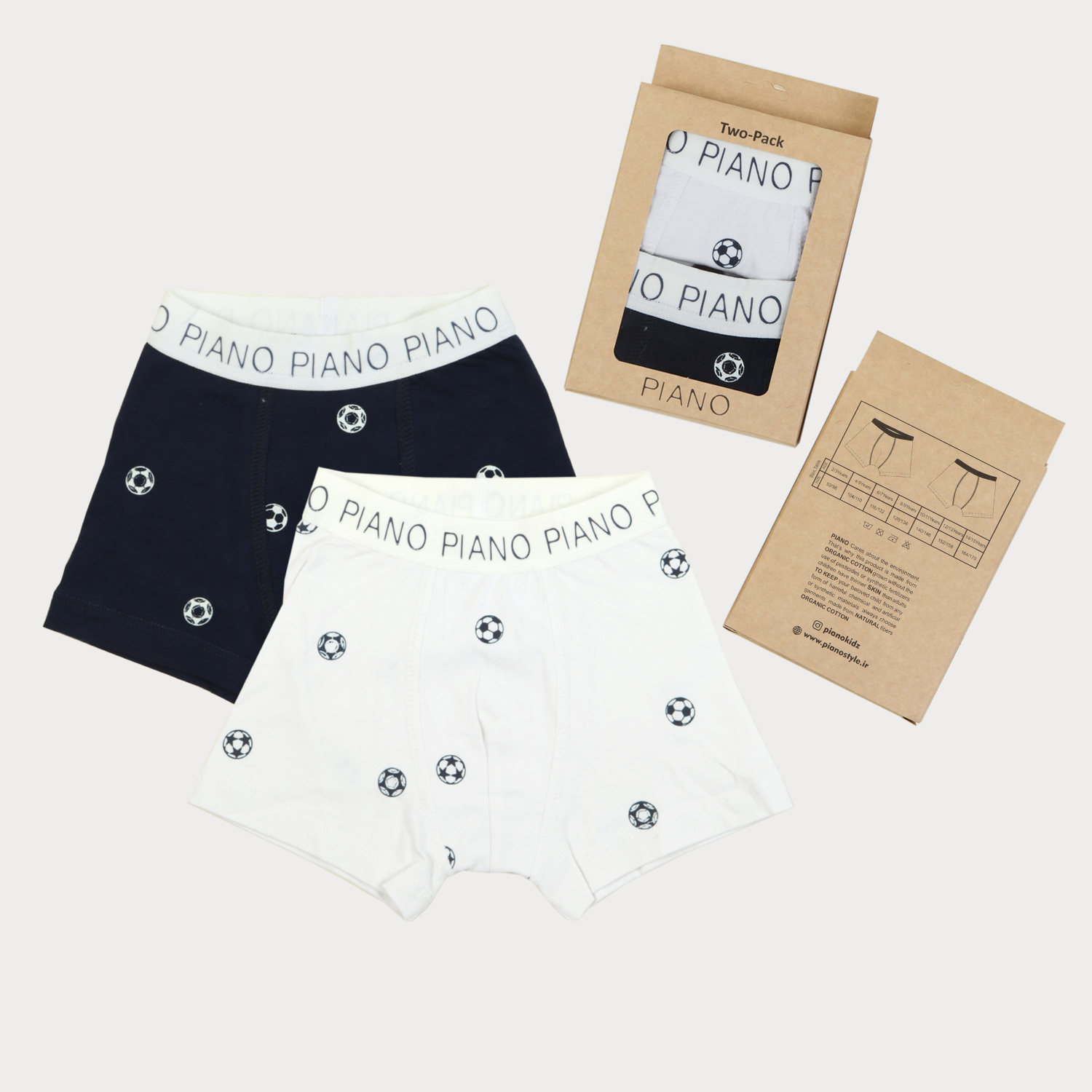 شورت پا دار چاپ توپ فوتبال پک دوتایی