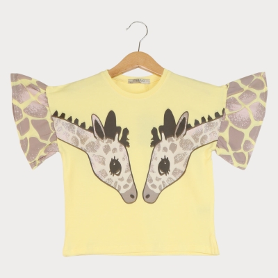 تیشرت یکرو لایکرا آستین چین دار