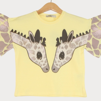 تیشرت یکرو لایکرا آستین چین دار