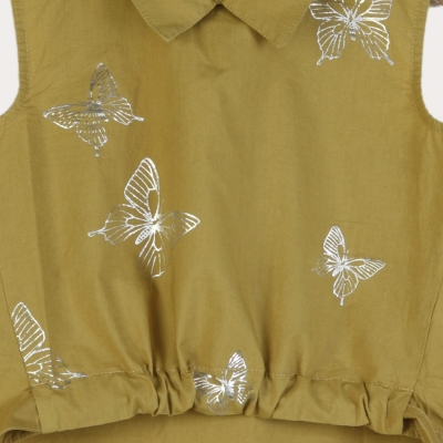 تاپ پوپلین نازک یقه دار