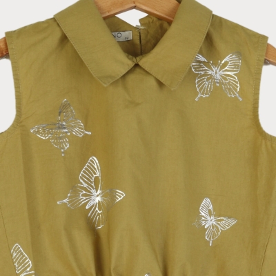 تاپ پوپلین نازک یقه دار