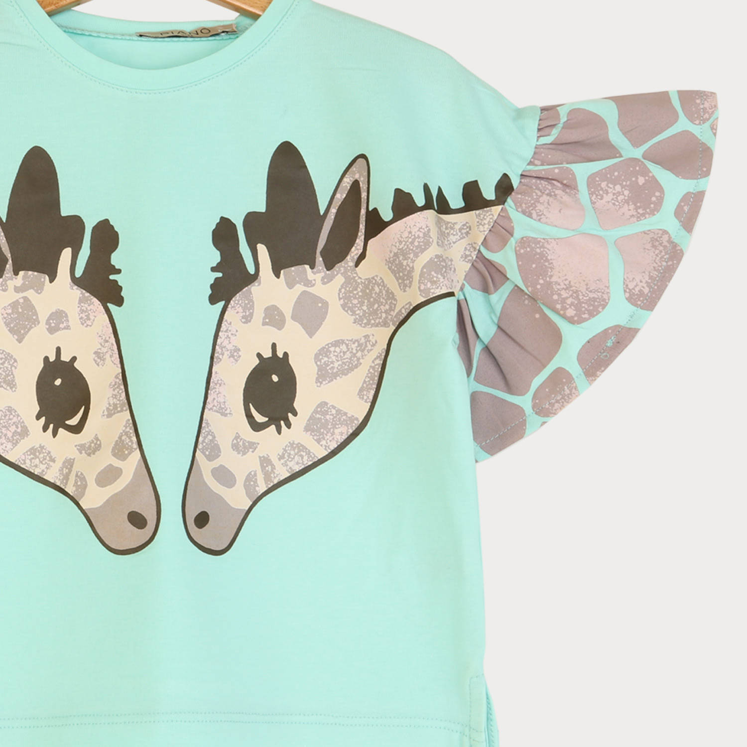 تیشرت یکرو لایکرا آستین چین دار