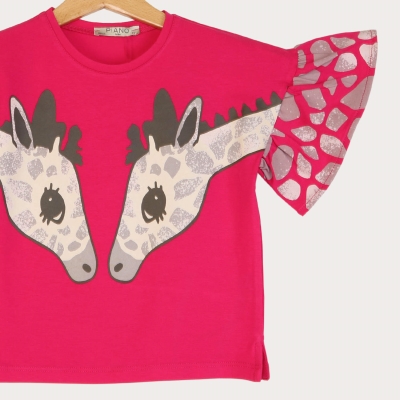 تیشرت یکرو لایکرا آستین چین دار