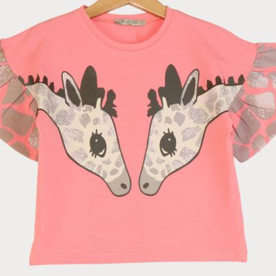 تیشرت یکرو لایکرا آستین چین دار