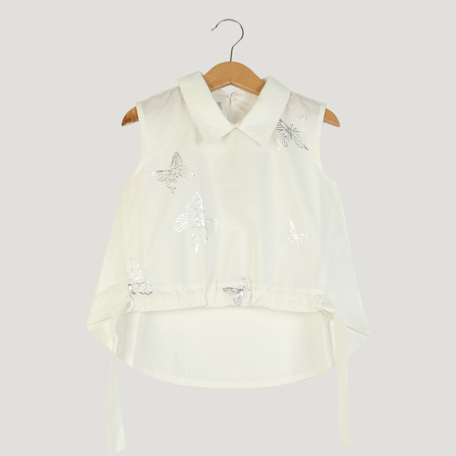 تاپ پوپلین نازک یقه دار