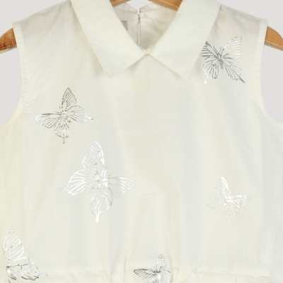 تاپ پوپلین نازک یقه دار