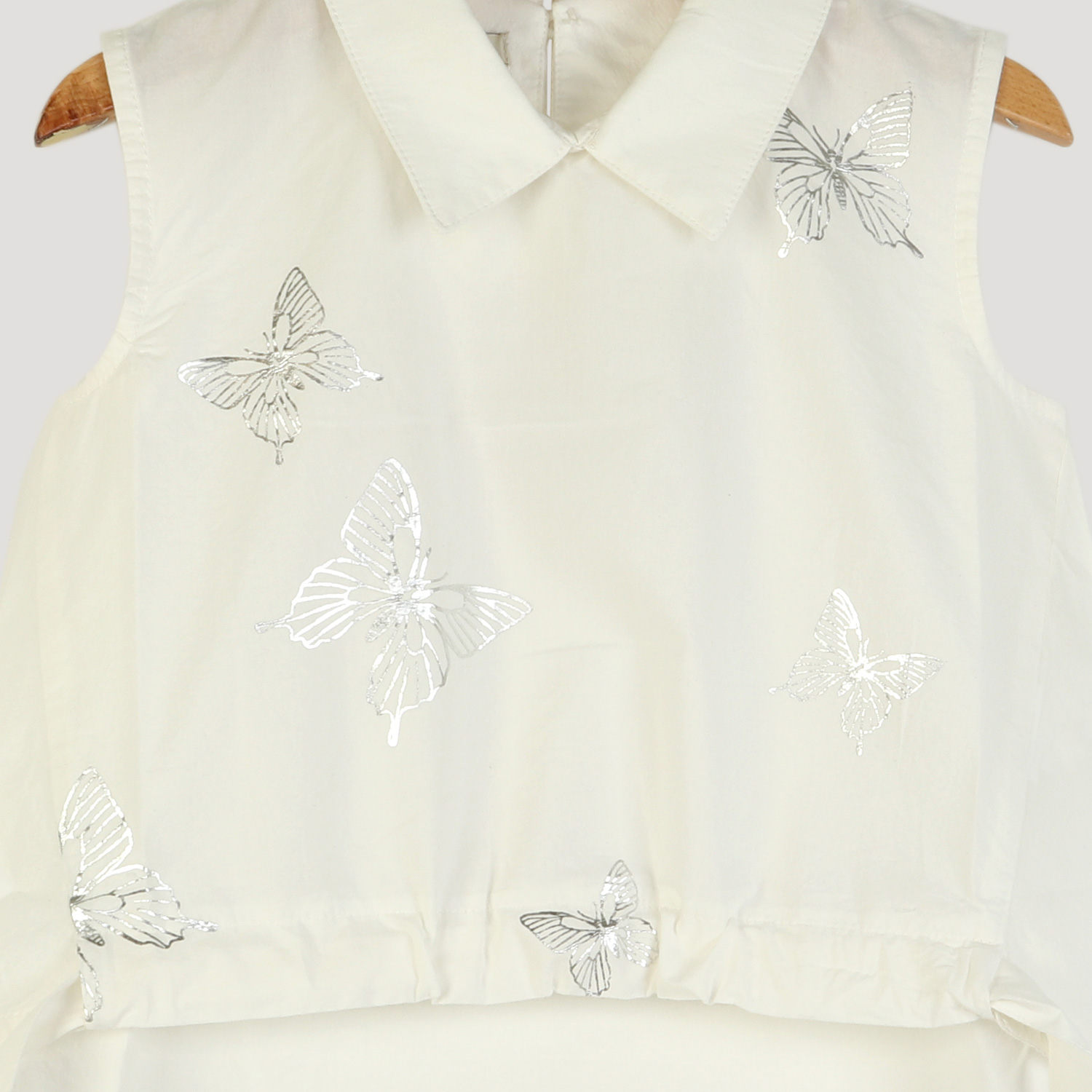 تاپ پوپلین نازک یقه دار