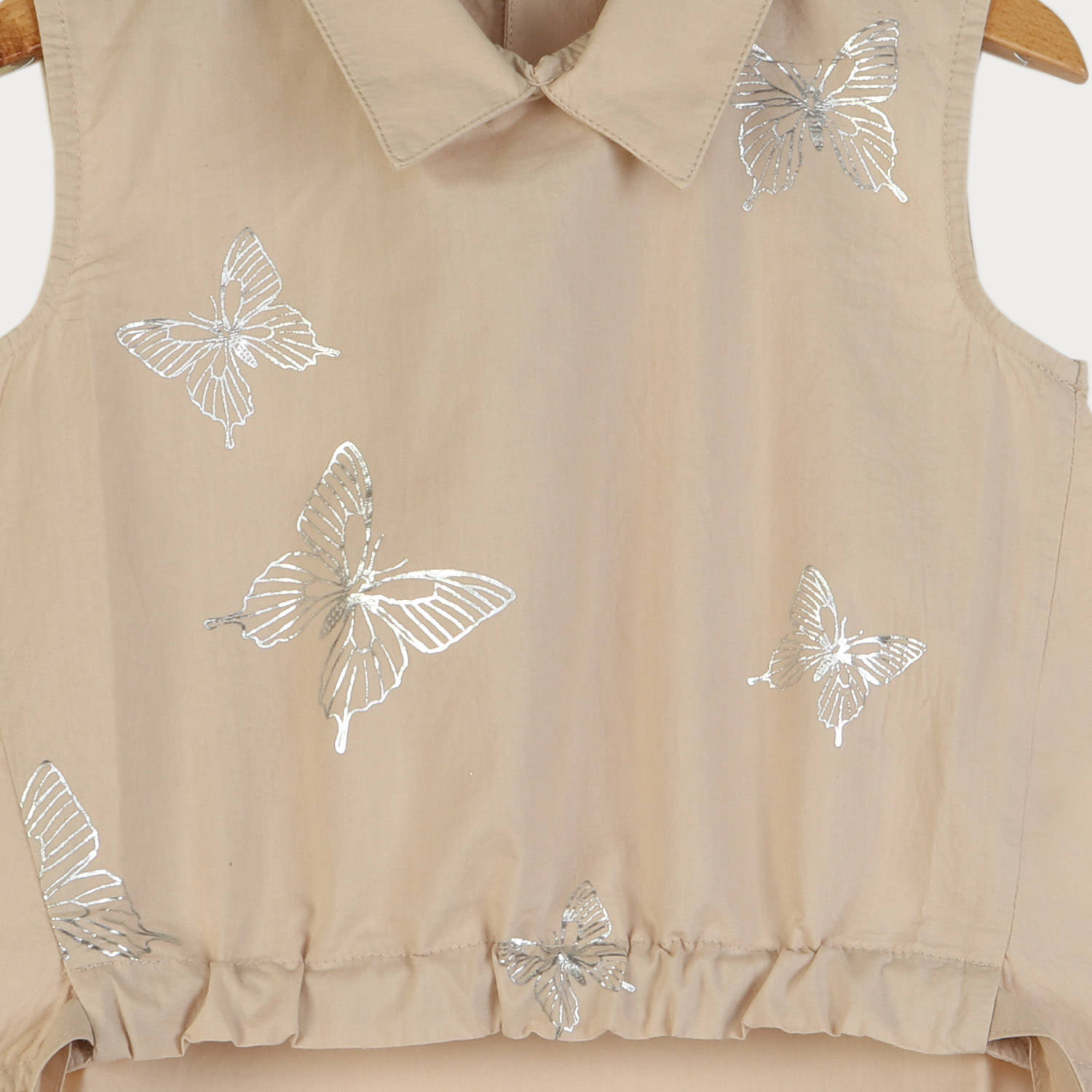 تاپ پوپلین نازک یقه دار