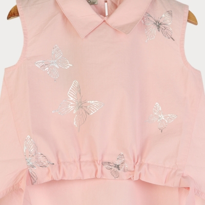 تاپ پوپلین نازک یقه دار