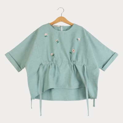 بلوز آکسفورد آستین پاکتی گت دار