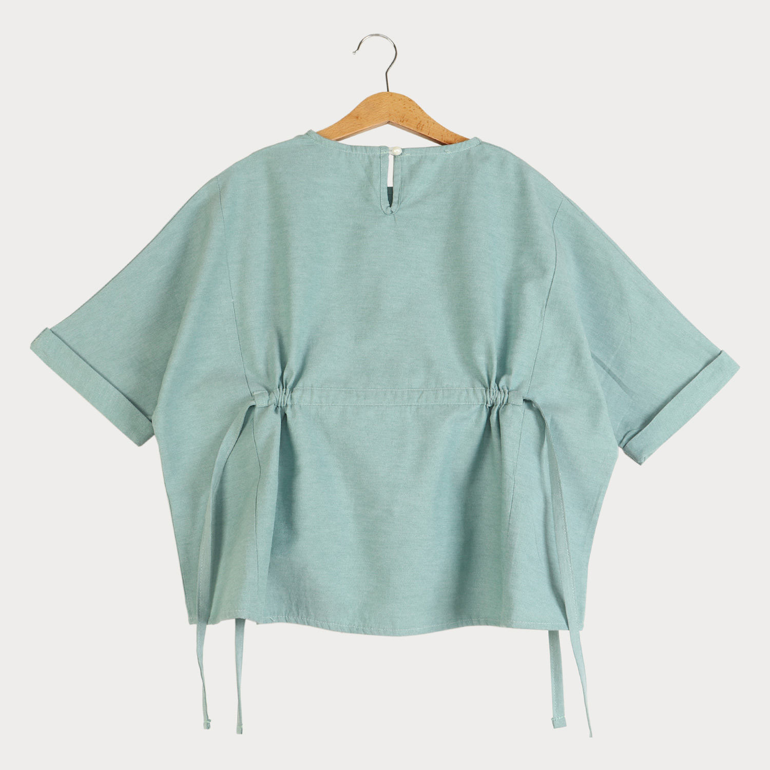 بلوز آکسفورد آستین پاکتی گت دار