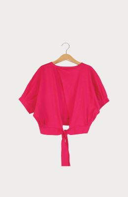 بلوز یکرو لایکرا اسلپ آستین کوتاه کیمونو