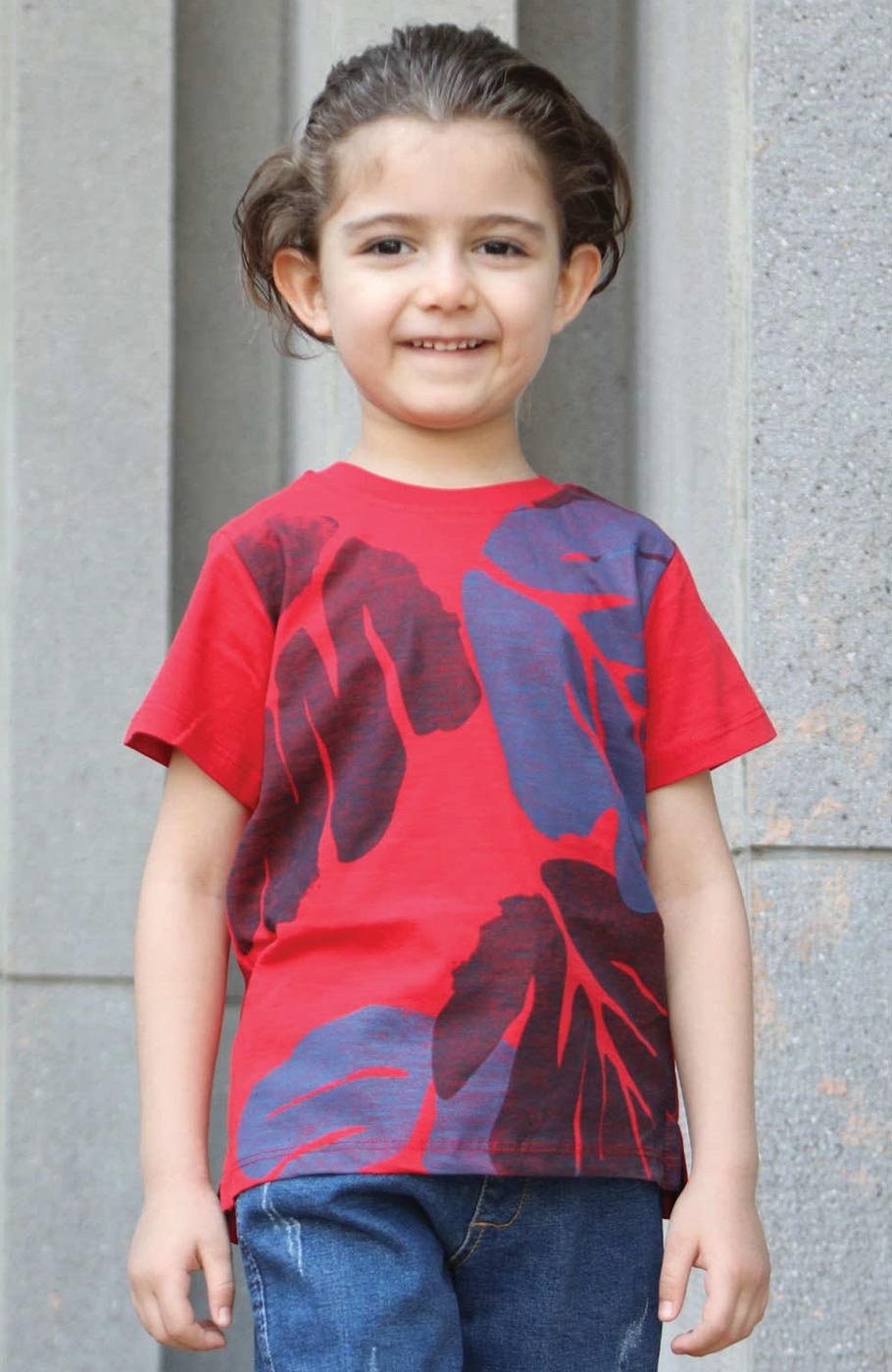 تیشرت یکرو پنبه اسلپ چاک دار