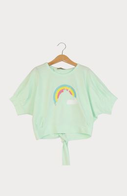 بلوز یکرو لایکرا اسلپ آستین کوتاه کیمونو