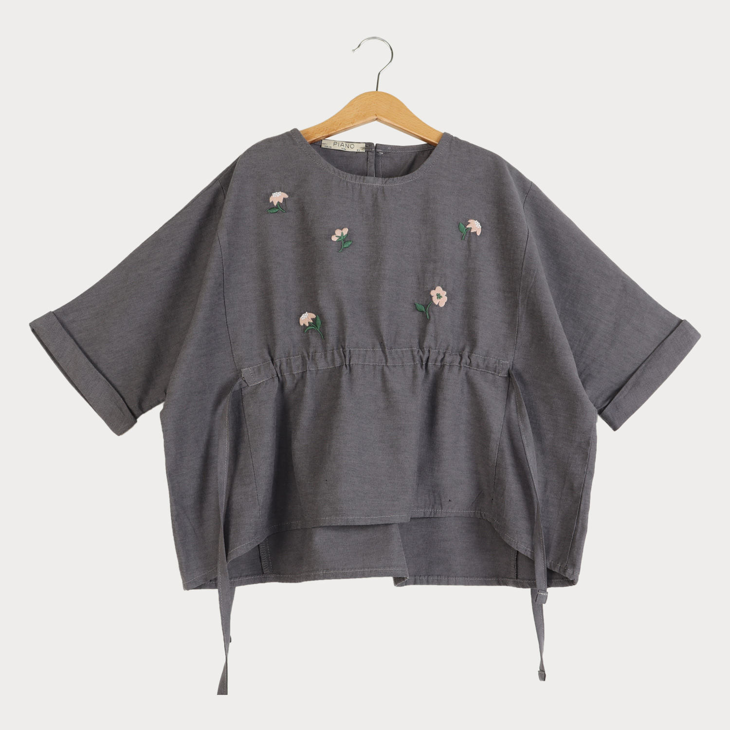 بلوز آکسفورد آستین پاکتی گت دار