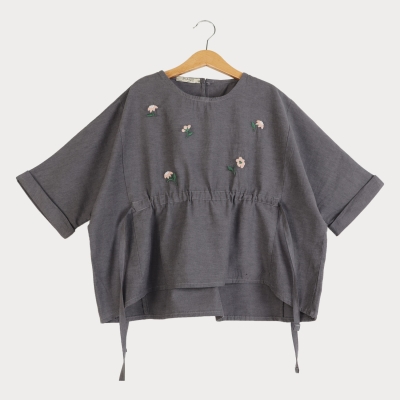 بلوز آکسفورد آستین پاکتی گت دار