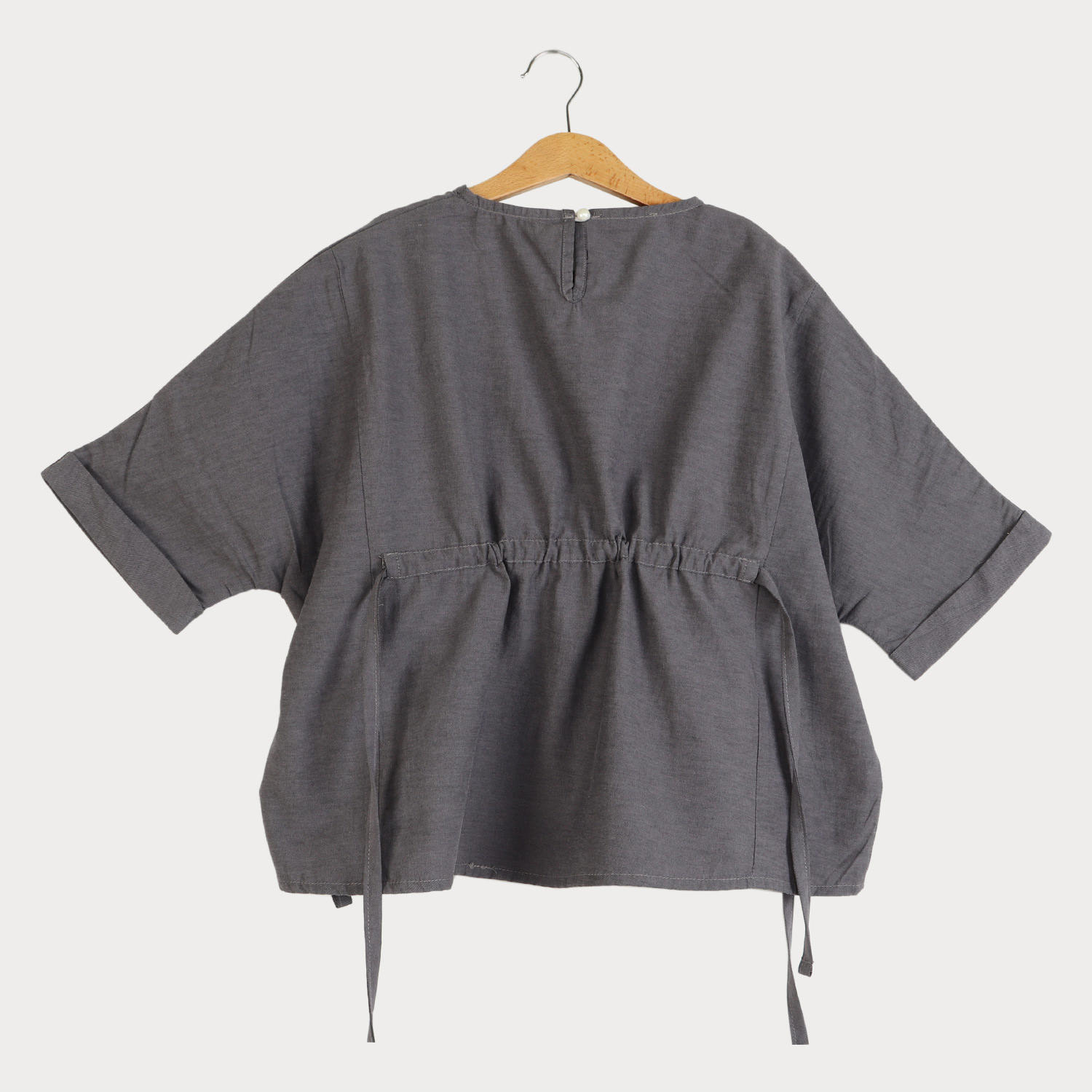 بلوز آکسفورد آستین پاکتی گت دار