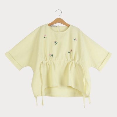 بلوز آکسفورد آستین پاکتی گت دار