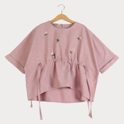 بلوز آکسفورد آستین پاکتی گت دار